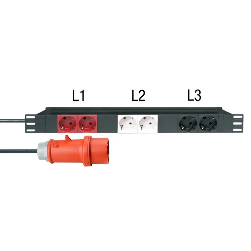 Heute Kaufen Rack Steckdosenleiste Adam Hall 87473 19" Stromverteiler 6-fach, 3 Stromkreise