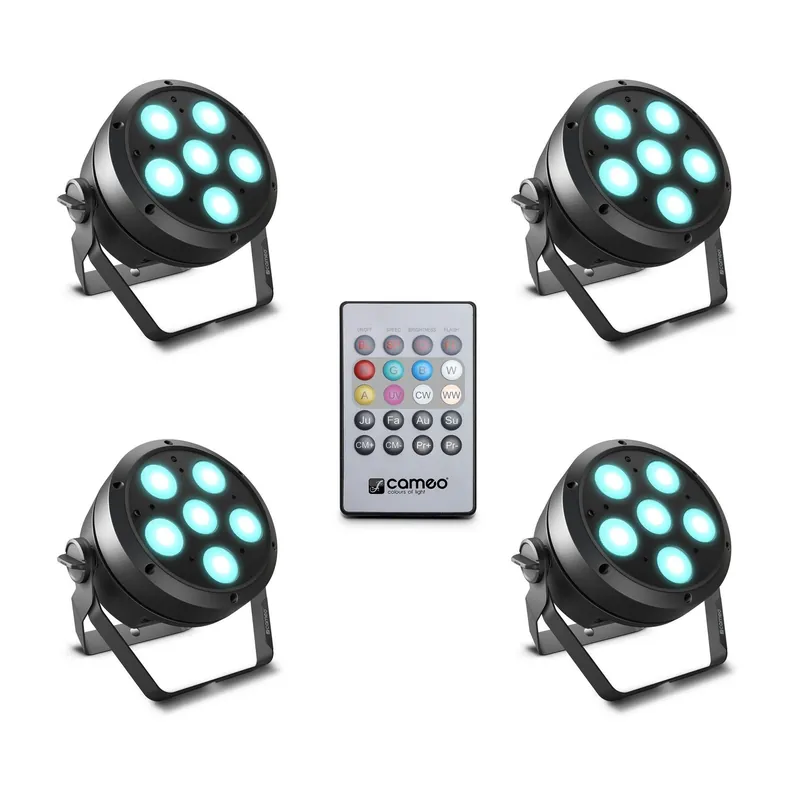Cameo ROOT PAR 6 SET 1 bestehend aus: 4 x CLROOTPAR6 inkl. IR-Fernbedienung Must-Have