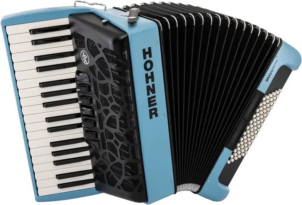Hohner MY COLOR Bravo III 72 Sky Akkordeon HOA166153 72 Bässe, silent Key Beliebt