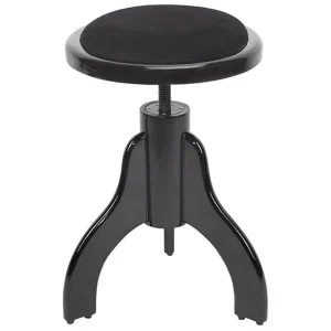 Limited Edition Klavierhocker schwarz poliert 3 Fuß, SItzfläche Velour schwarz - Abverkauf -