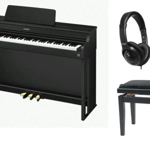 Casio AP-300-BK Set Digitalpiano, schwarz matt, incl. Klavierbank und Kopfhörer Schneller Versand