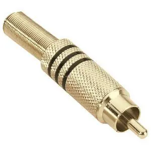 Direktkauf Cinch Stecker vergoldet, schwarz codiert, Kabel bis 6,8mm