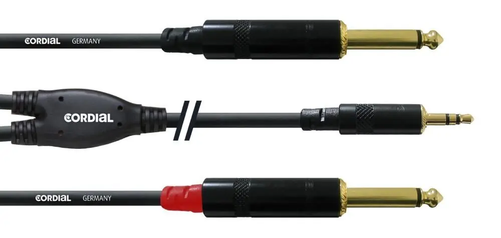Cordial CFY 1,5 WPP 1,5m, 3,5mm Stereo Klinke2x 6,3mm Mono Klinke, Insertkabel Rabatt