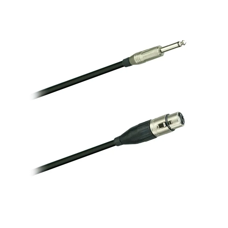 Mikrofonkabel Amphenol XLR female/ 6,3mm Klinkenstecker, 0,5 Meter, schwarz Versand Am Gleichen Tag
