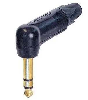 Highlight 6,3mm Neutrik NP3RX-B Winkelklinkenstecker Stereo vergoldete Kontakte, schwarz
