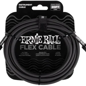 Jetzt Bestellen Ernie Ball EB6435 Instrumentenkabel Flex schwarz 6,09m langgerade/gerade
