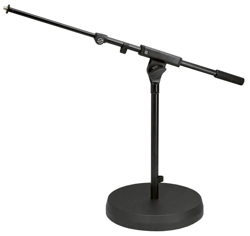 Angebot K&M 25960 Mikrofonstativ für Bassdrummikrofon niedriges Rundfußstativ mit Galgen