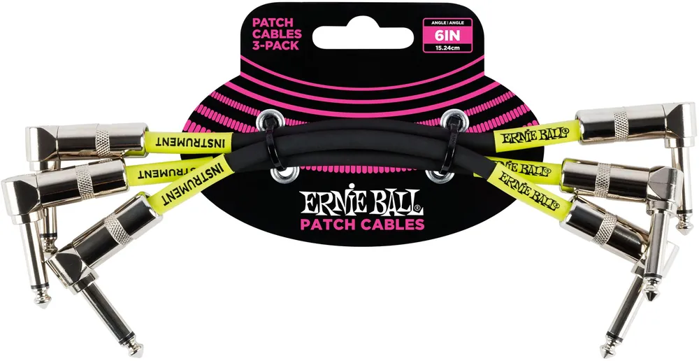 Ernie Ball EB6050 Patchkabel 15cm gewinkelt/gewinkelt 3er Pack schwarz Jetzt Kaufen