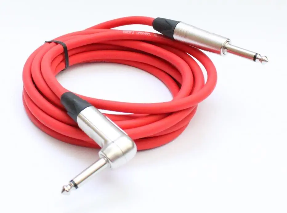 Mega-Angebot Gitarrenkabel 6,3mm Winkelklinke/Klinke, Mono, Neutrik, 3 Meter, rot