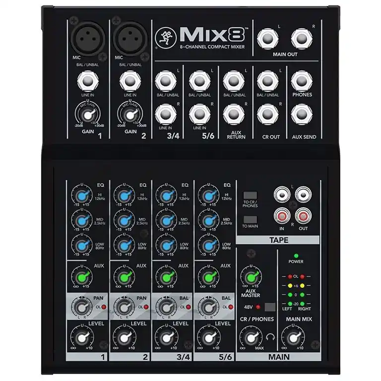 Expressversand Mackie Mix8 Mischpult 8-Kanal Kleinmixer inkl. Netzteil