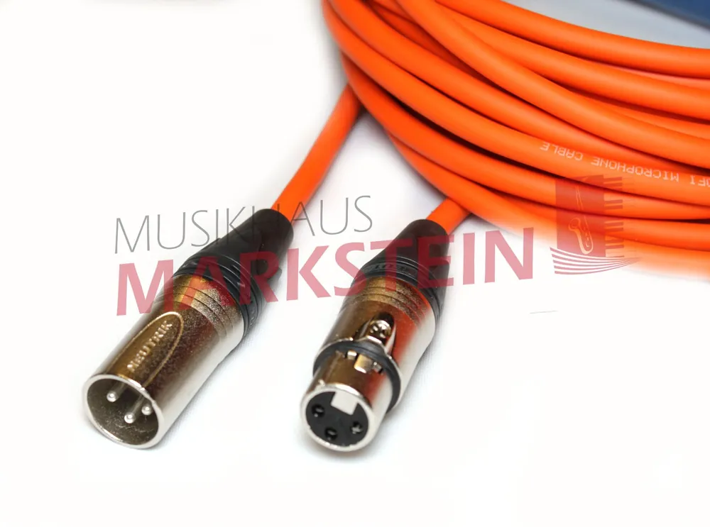 Expressversand Mikrofonkabel Neutrik XLR male/female, 3 Meter orange