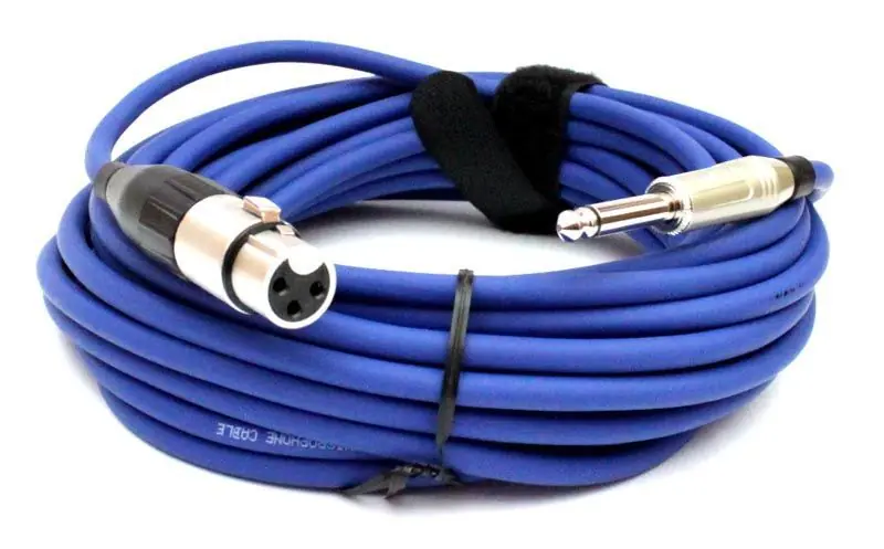 Must-Have Mikrofonkabel Amphenol XLR female/ 6,3mm Klinkenstecker, 10 Meter, blau