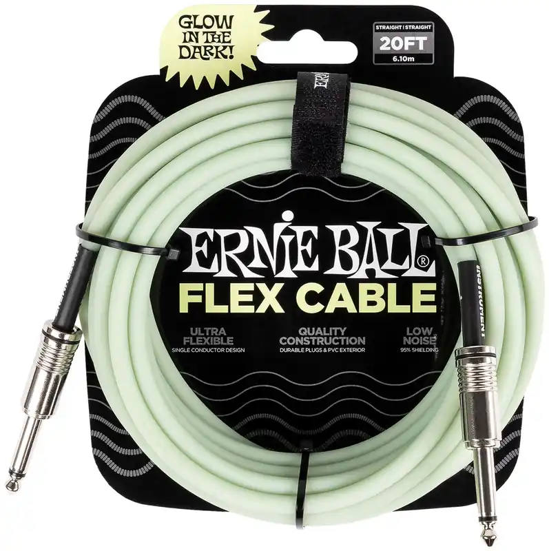 Sonderangebot Ernie Ball EB6437 Instrumentenkabel Flex Glow in the Dark 6,09m lang gerade/ger.