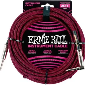 Top-Seller Ernie Ball EB6062 InstrumentenkabelGewebe 7,62m langgerade/gewinkelt