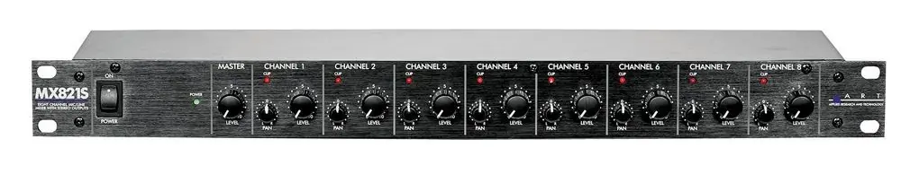 ART MX 821S Mixer, 19" 1 HE, 8 Mikrofoneingänge, 48V-Phantomspeisung, Stereo-Out Expressversand
