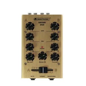 Sonderaktion OMNITRONIC GNOME-202 Mini-Mixer gold 2-Kanal DJ-Mixer für Einsteiger