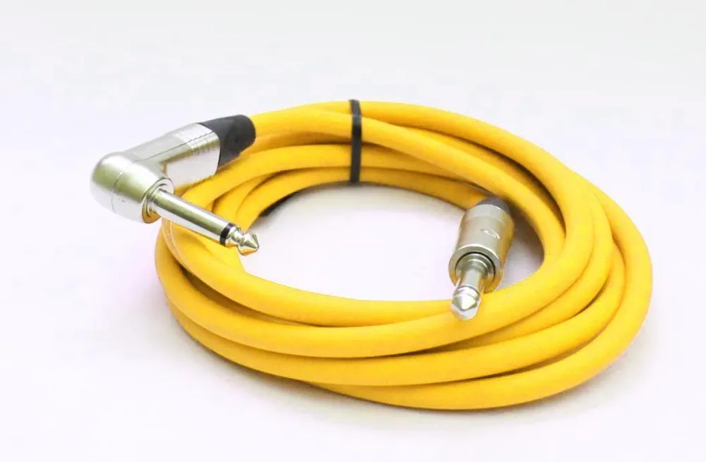 Knallerangebot Gitarrenkabel 6,3mm Winkelklinke/Klinke, Mono, Neutrik, 3 Meter, gelb