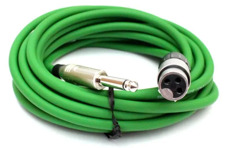Sonderaktion Mikrofonkabel Amphenol XLR female/ 6,3mm Klinkenstecker, 5 Meter, grün