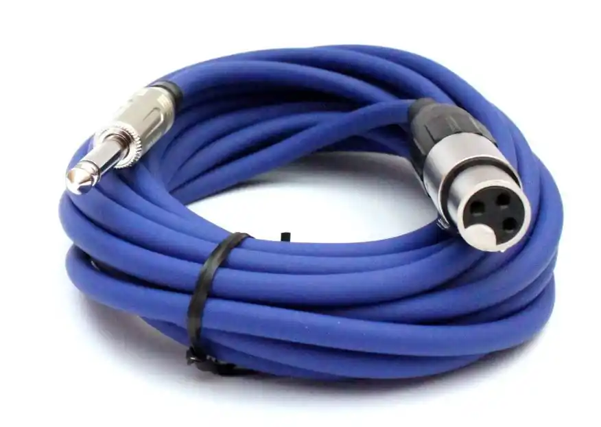 Mikrofonkabel Amphenol XLR female/ 6,3mm Klinkenstecker, 5 Meter, blau Preisknaller