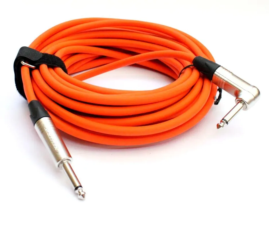 Highlight Gitarrenkabel 6,3mm Winkelklinke/Klinke, Mono, Neutrik, 10 Meter, orange