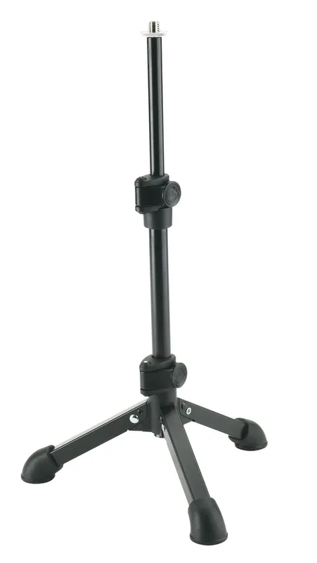K&M 23150 3/8" Gewinde Tischstativ mit 3-Fuß, halbhoch, gerade, schwarz Billig