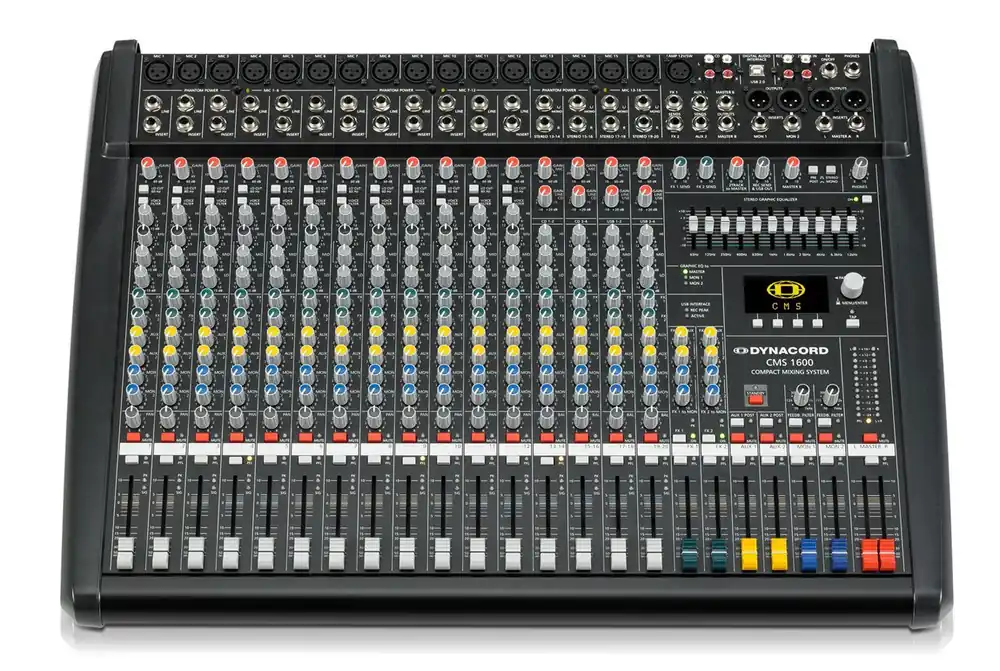 Dynacord CMS 1600-3 Mixer, Mischpult, 12 Mikrofoneingänge, 4 Stereokanäle, EQ Highlight