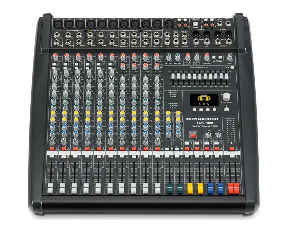 Meistverkauft Dynacord CMS 1000-3 Mixer, 10 Mikrofoneingänge wovon 6-10 auch Stereoinputs sind