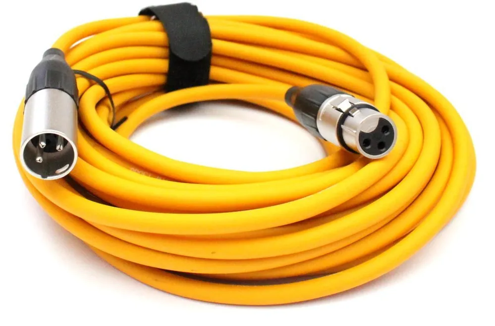 Ab Werk Mikrofonkabel Amphenol XLR male/female, 10 Meter, gelb