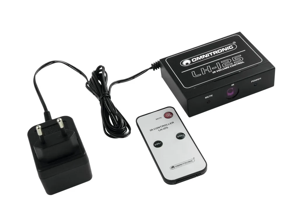OMNITRONIC LH-125 IR-Lautstärkeregler mit IR-Fernbedienung Neu Im Sortiment