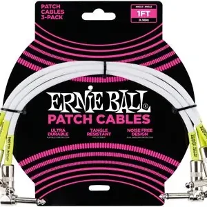 Ernie Ball EB6055 Patchkabel 30cm gewinkelt/gewinkelt 3er Pack weiß Rabatt
